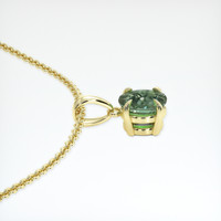 0.39 Ct. Green Sapphire Pendant, 14K Yellow Gold 3