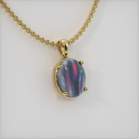 0.85 Ct. Multi Color Opal Pendant, 18K Yellow Gold 2