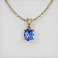 0.41 Ct. Sapphire Pendant, 18K Yellow Gold 1
