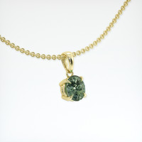0.39 Ct. Green Sapphire Pendant, 18K Yellow Gold 2