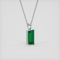 3.91 Ct. Emerald Pendant, Silver 2