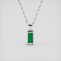 3.91 Ct. Emerald Pendant, Silver 4