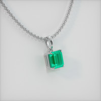 0.57 Ct. Emerald Pendant, 18K White Gold 2