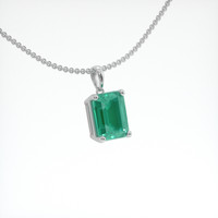 1.56 Ct. Emerald Pendant, 18K White Gold 2