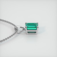 1.10 Ct. Emerald Pendant, 18K White Gold 3