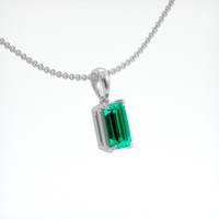 0.62 Ct. Emerald Pendant, 18K White Gold 2