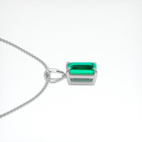 0.62 Ct. Emerald Pendant, 18K White Gold 3