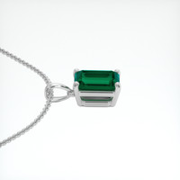 0.87 Ct. Emerald Pendant, 18K White Gold 3