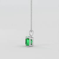 1.46 Ct. Emerald Pendant, 18K White Gold 3