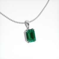 0.86 Ct. Emerald Pendant, 18K White Gold 2