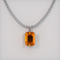 3.05 Ct. Orange Sapphire Pendant, 18K White Gold 1