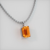 3.05 Ct. Orange Sapphire Pendant, 18K White Gold 2