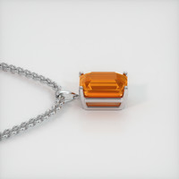 3.05 Ct. Orange Sapphire Pendant, 18K White Gold 3