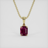 0.76 Ct. Purplish Red Ruby Pendant, 14K Yellow Gold 1