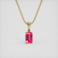 0.73 Ct. Pinkish Red Ruby Pendant, 14K Yellow Gold 1