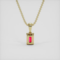 0.73 Ct. Pinkish Red Ruby Pendant, 14K Yellow Gold 4