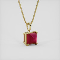 1.58 Ct. Purplish Red Ruby Pendant, 14K Yellow Gold 2