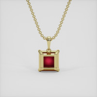 1.58 Ct. Purplish Red Ruby Pendant, 14K Yellow Gold 4