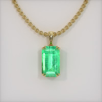 2.75 Ct. Emerald Pendant, 18K Yellow Gold 1