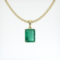 1.73 Ct. Emerald Pendant, 18K Yellow Gold 1