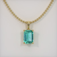 1.10 Ct. Emerald Pendant, 18K Yellow Gold 1