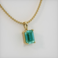 1.10 Ct. Emerald Pendant, 18K Yellow Gold 2