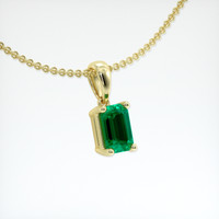 0.42 Ct. Emerald Pendant, 18K Yellow Gold 2