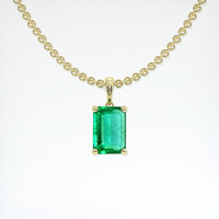 0.78 Ct. Emerald Pendant, 18K Yellow Gold 1