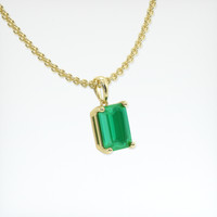 0.78 Ct. Emerald Pendant, 18K Yellow Gold 2