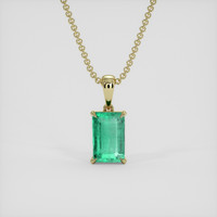 0.98 Ct. Emerald Pendant, 18K Yellow Gold 1