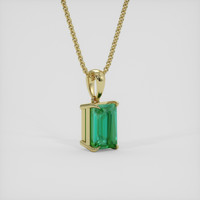 0.98 Ct. Emerald Pendant, 18K Yellow Gold 2