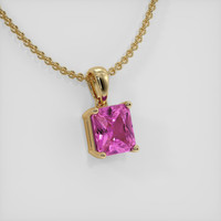 1.23 Ct. Pink Sapphire Pendant, 18K Yellow Gold 2
