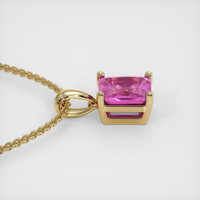 1.23 Ct. Pink Sapphire Pendant, 18K Yellow Gold 3