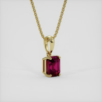 0.76 Ct. Purplish Red Ruby Pendant, 18K Yellow Gold 2