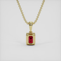 0.76 Ct. Purplish Red Ruby Pendant, 18K Yellow Gold 4