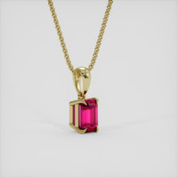 0.73 Ct. Pinkish Red Ruby Pendant, 18K Yellow Gold 2