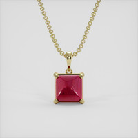1.58 Ct. Purplish Red Ruby Pendant, 18K Yellow Gold 1