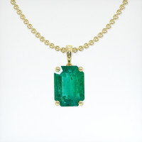 0.86 Ct. Emerald Pendant, 18K Yellow Gold 1
