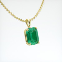 0.86 Ct. Emerald Pendant, 18K Yellow Gold 2