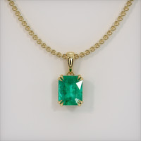 1.28 Ct. Emerald Pendant, 18K Yellow Gold 1