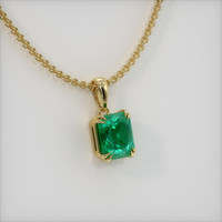 1.28 Ct. Emerald Pendant, 18K Yellow Gold 2