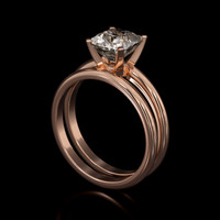 2.26 Ct. White Sapphire Ring, 14K Rose Gold 2