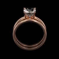 2.26 Ct. White Sapphire Ring, 14K Rose Gold 3