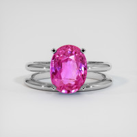 2.68 Ct. Sapphire Ring, 14K White Gold 1