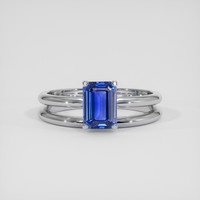 1.25 Ct. Blue Sapphire Ring, 18K White Gold 1