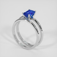 1.25 Ct. Blue Sapphire Ring, 18K White Gold 2