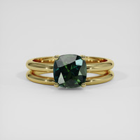 2.10 Ct. Bluish Green Sapphire Ring, 10K Yellow Gold 1
