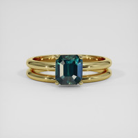 2.09 Ct. Bluish Green Sapphire Ring, 10K Yellow Gold 1