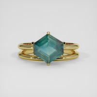 2.42 Ct. Greenish Blue Sapphire Ring, 10K Yellow Gold 1
