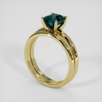 2.09 Ct. Bluish Green Sapphire Ring, 14K Yellow Gold 2